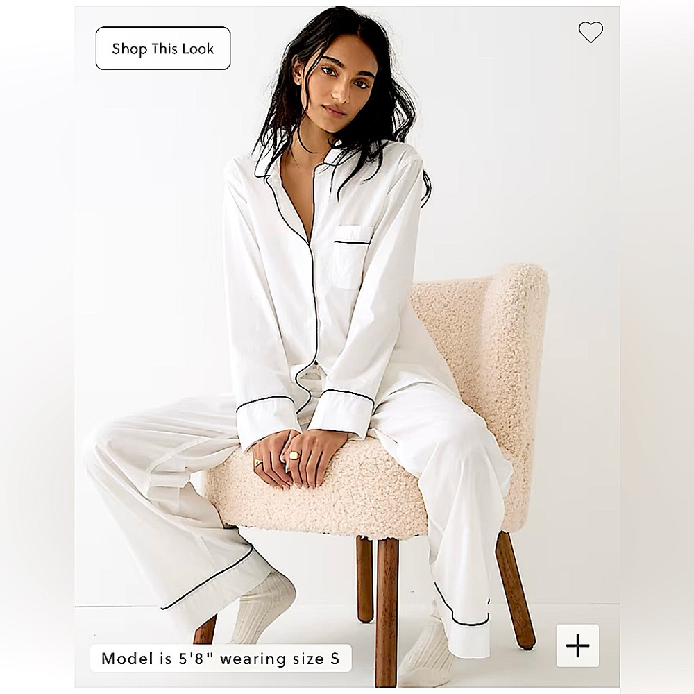 J. Crew end-on-end cotton long-sleeve pajama set